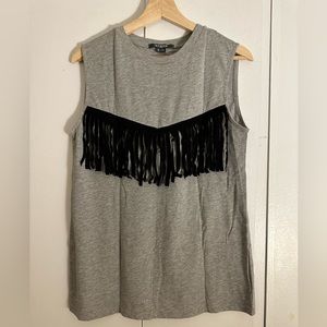 Scoop NYC Women’s Tank Top Gray/Black Size S